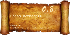 Oprea Bernadett névjegykártya